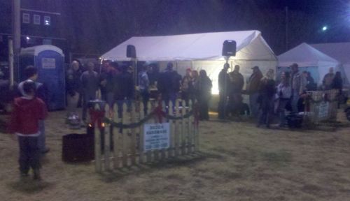 Dozier Hardware corporate tent -- reminds me of either the Masters or US Open, can't recall which