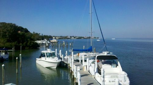 View of Pine Island Sound from Memsahib's berth.