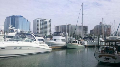 Sarasota skyline from Memsahib's dock at Marina Jack.