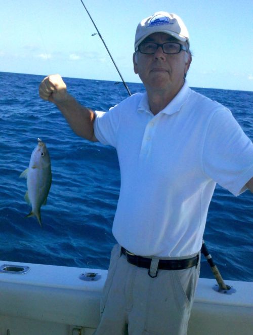 My little fish.  We caught about 24 of these yellowtail snapper.  Delicious eating one night with a mango-tequila glaze and the next teriyaki-style over rice.