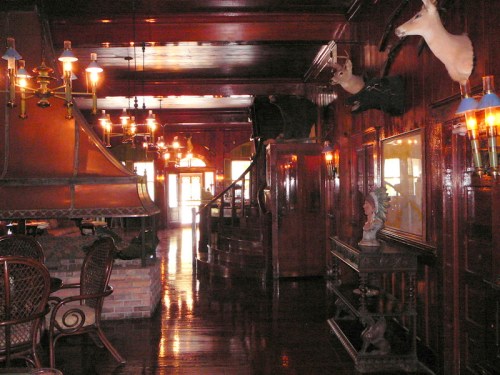 Rod and Gun Club interior features a handsome dead animal motif.