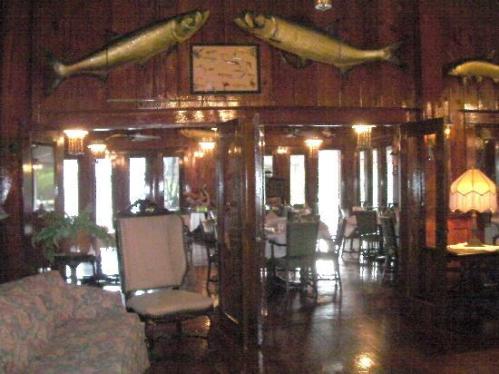 Dining room at the Rod and Gun Club