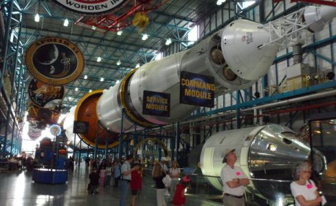 Layed out on its side, a Saturn/Apollo rocket is unbelievably massive.  