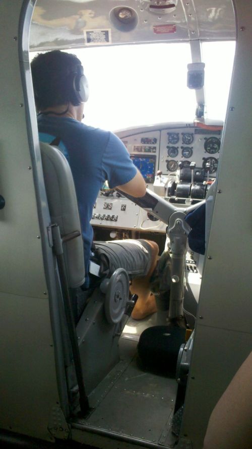 Shoes are optional equipment for seaplane flying.