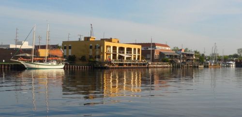 Elizabeth City waterfront right before the entrance to the Great Dismal Swamp.