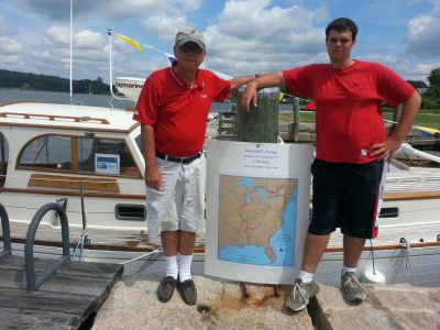 At the show with our official, 139-dot Great Loop map.